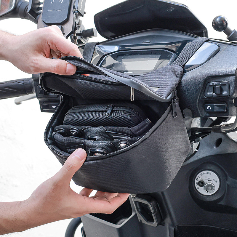 Waterproof Motorcycle Handlebar Bag Pouch - Waterproof Motorcycle Handlebar Bag, Multifunctional Scooter