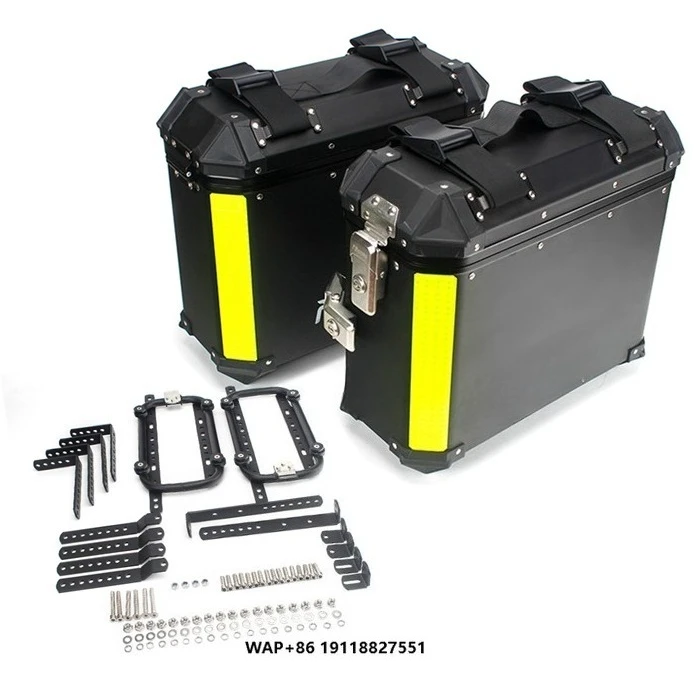 Motorcycle Saddlebags Hard Luggage Panniers - 2pcs Aluminum Side Panniers Box Motorcycle