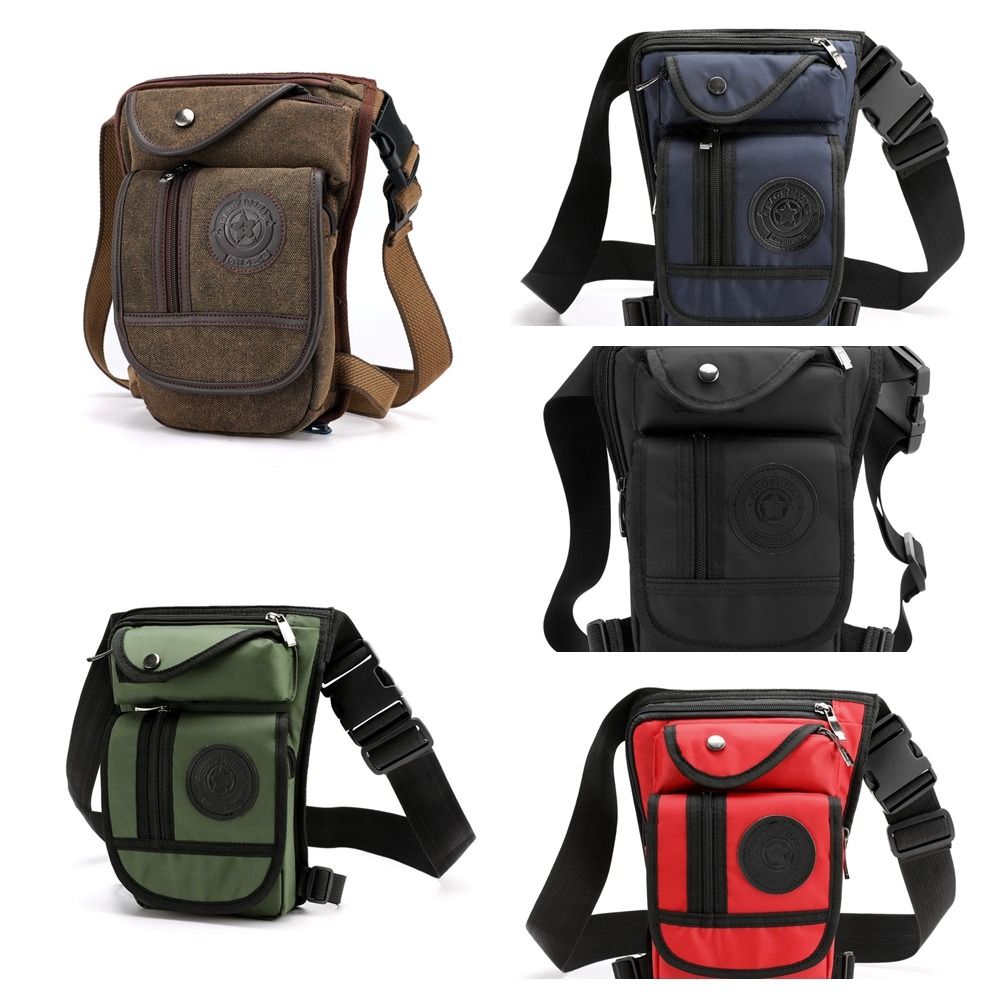 Motorcycle Leg Bag Drop Thigh Pouch - Men Canvas Waist Drop Leg Bag