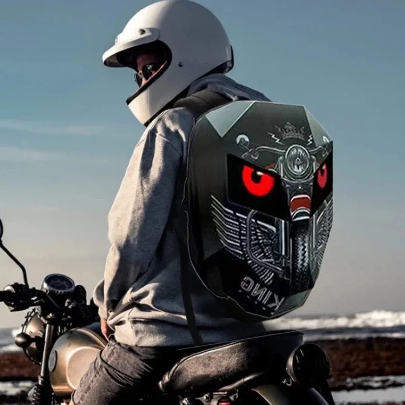 Motorcycle Helmet Backpack Waterproof Led - Knight Cycling LED Backpack with Eye