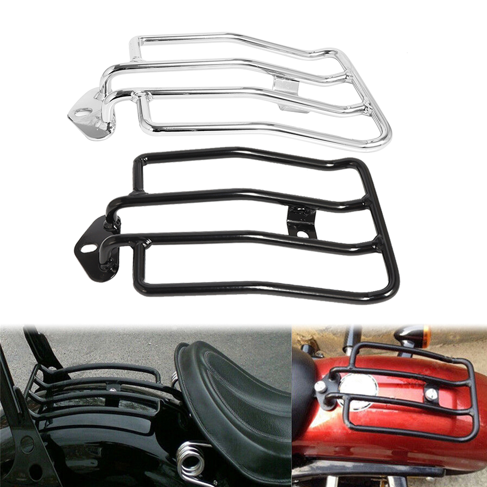Motorcycle Black / Chrome Rear - Motorcycle Luggage Rack Rear Carrier Steel recension och pris