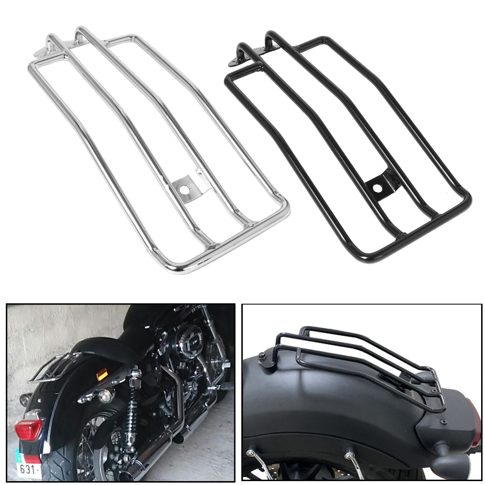Motorcycle Black / Chrome Rear - Motorcycle Luggage Rack Rear Carrier Steel recension och pris