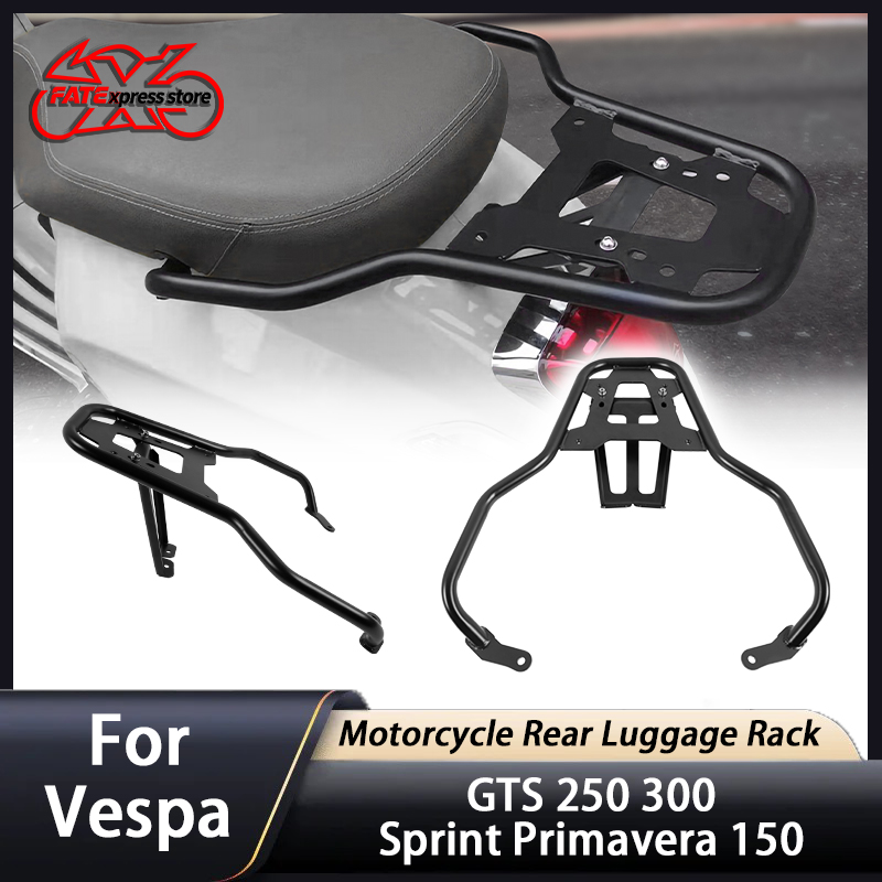 For Vespa GTS 250 300 Sprint P - Motorcycle Luggage Rack Rear Carrier Steel recension och pris