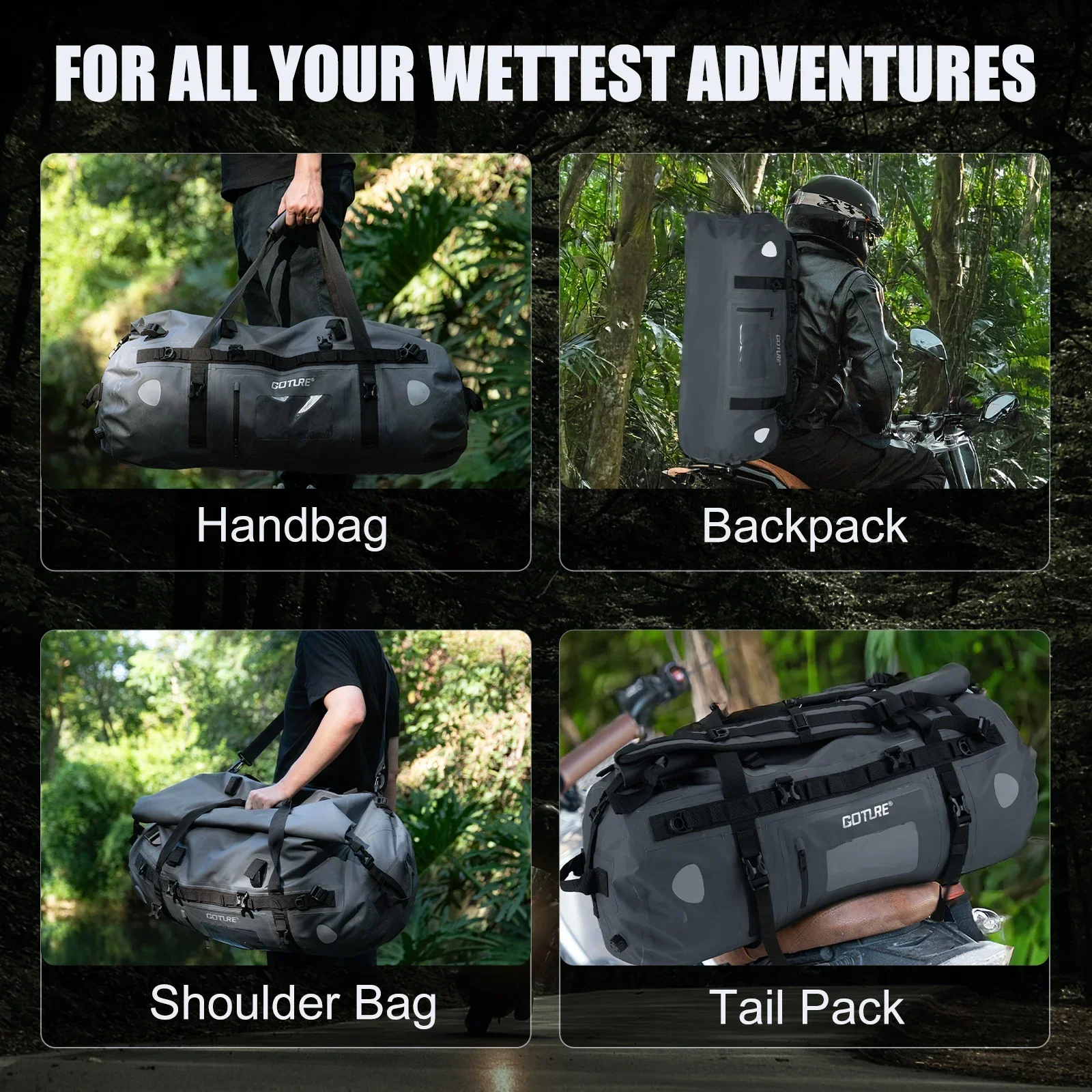 Goture Roll Top Waterproof Dry - Motorcycle Tail Bag Waterproof Roll Top recension och pris
