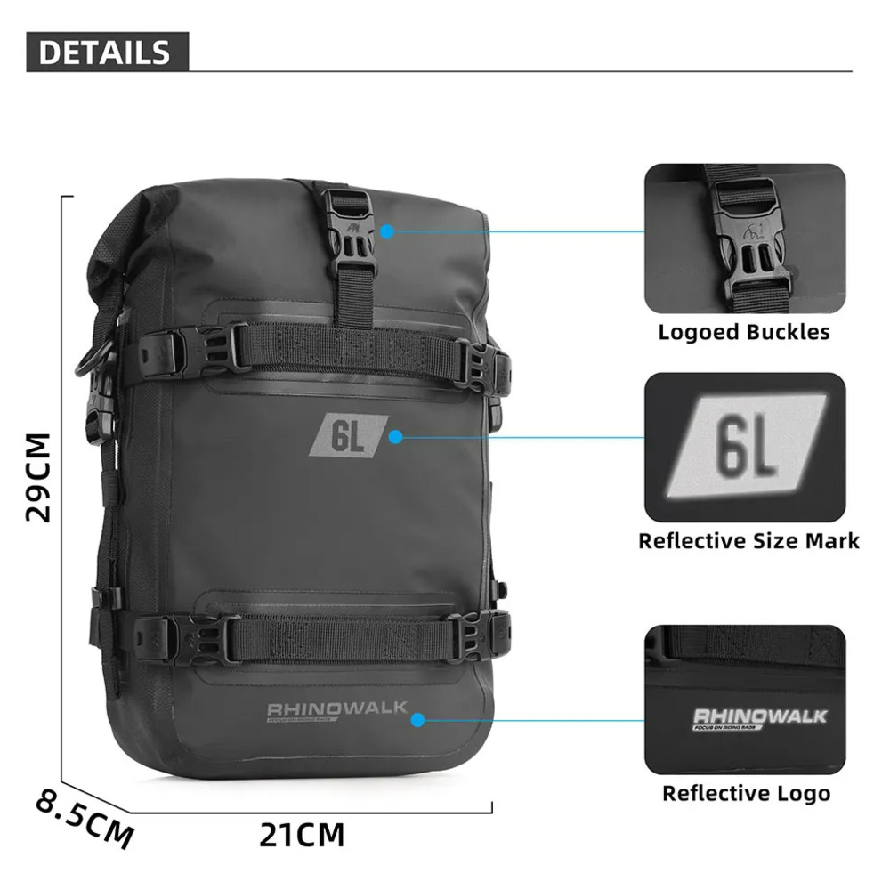 Rhinowalk 6L Crash Bar Dry Bag - Motorcycle Crash Bar Waterproof Dry Bag recension och pris