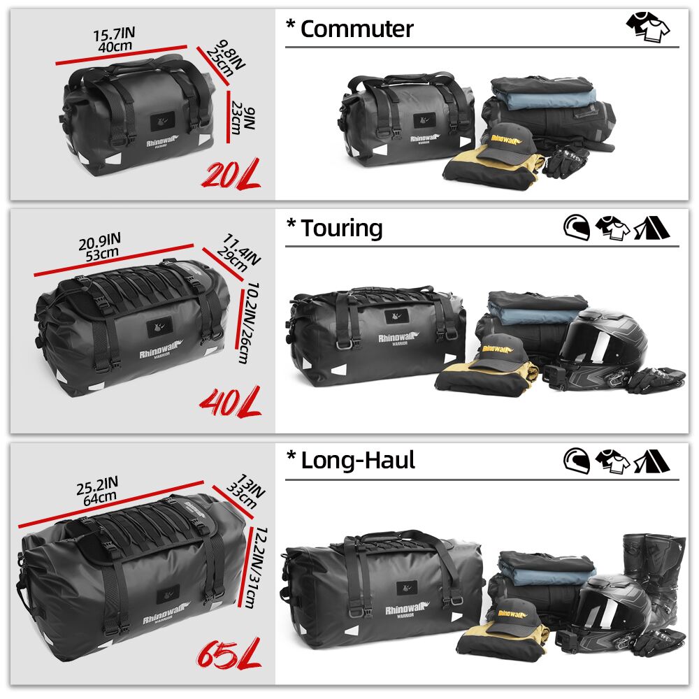 Rhinowalk Motorcycle Tail Bag  - Motorcycle Tail Bag Waterproof Roll Top recension och pris