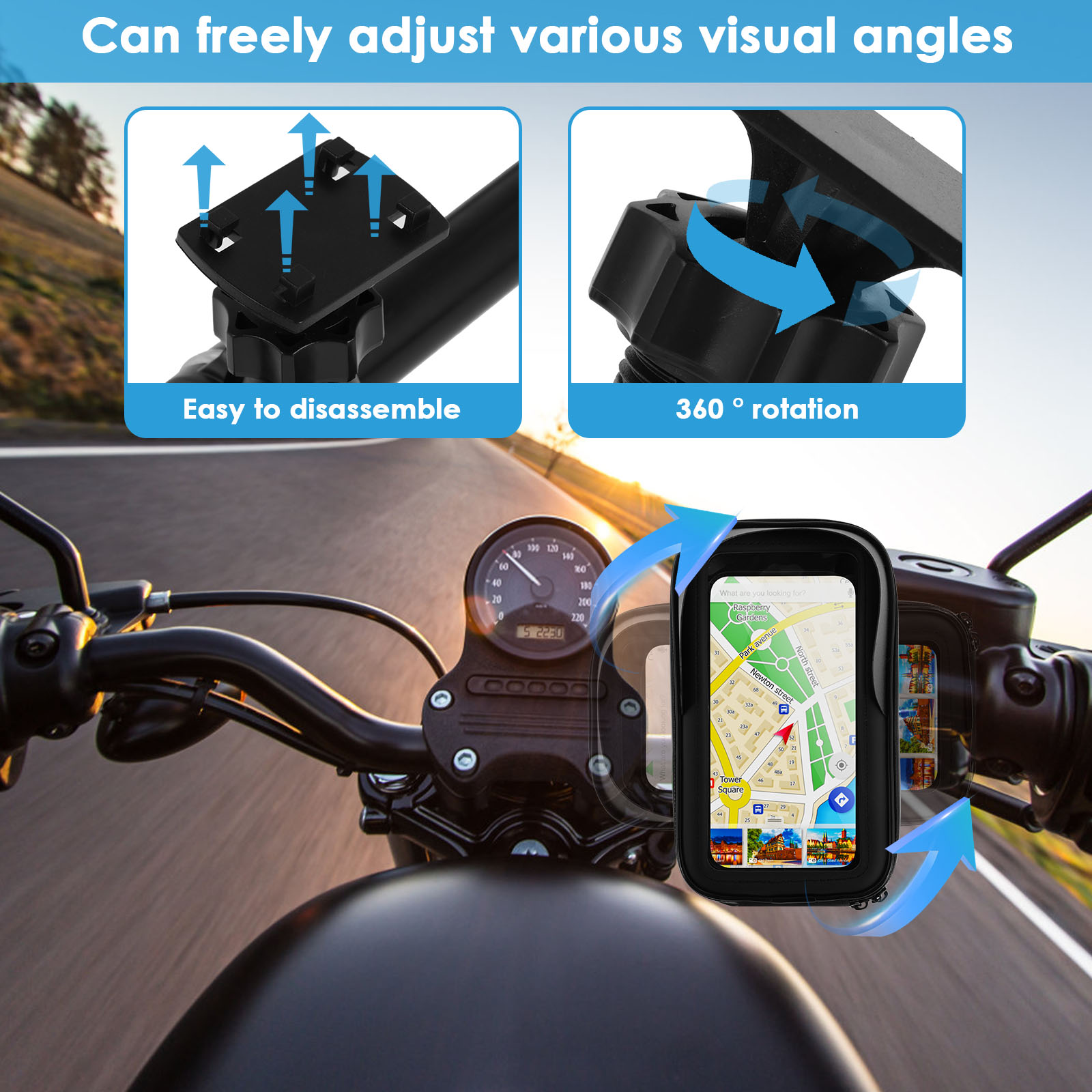Motorcycle Bike Phone Holder B - Waterproof Motorcycle Handlebar Bag Pouch recension och pris