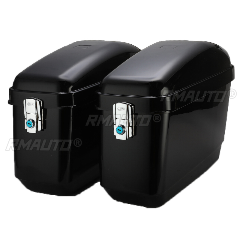 1 Pair Universal 30L Black/Whi - Motorcycle Saddlebags Hard Luggage Panniers recension och pris
