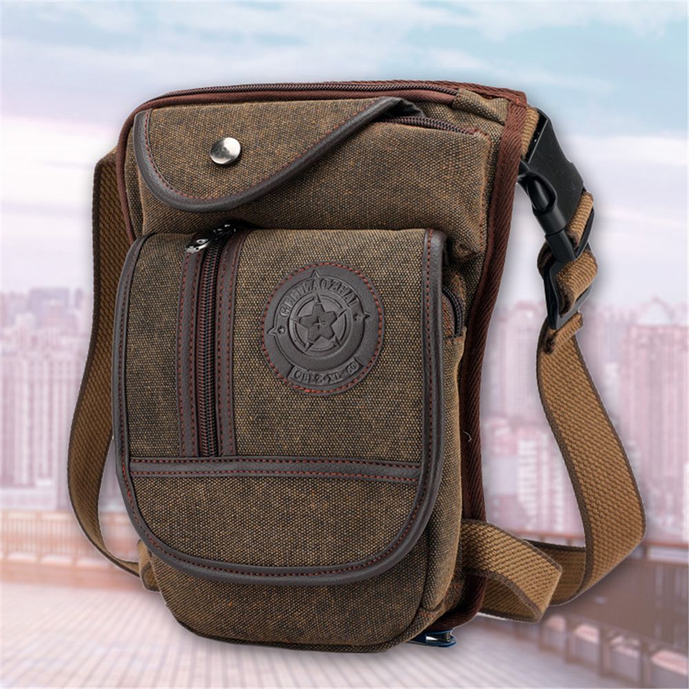 Men Canvas Waist Drop Leg Bag  - Motorcycle Leg Bag Drop Thigh Pouch recension och pris