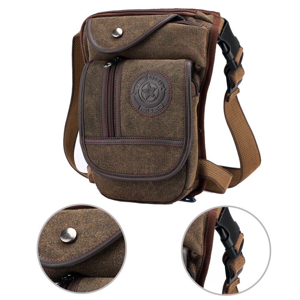 Men Canvas Waist Drop Leg Bag  - Motorcycle Leg Bag Drop Thigh Pouch recension och pris
