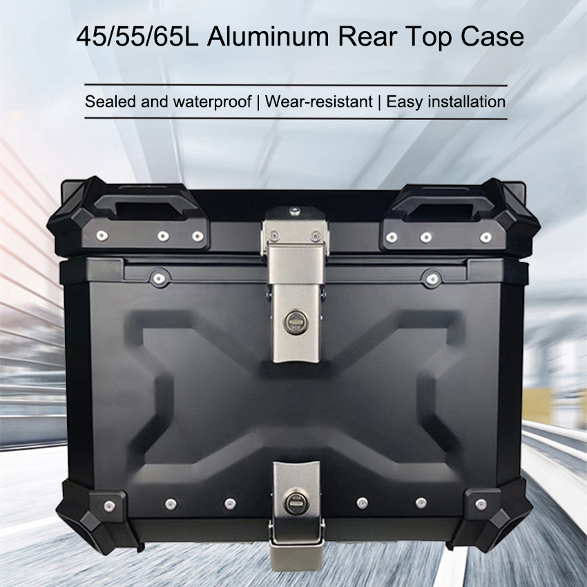 Motorcycle Rear Top Case Moto  - Aluminum Top Case Luggage Box 45L 55L recension och pris