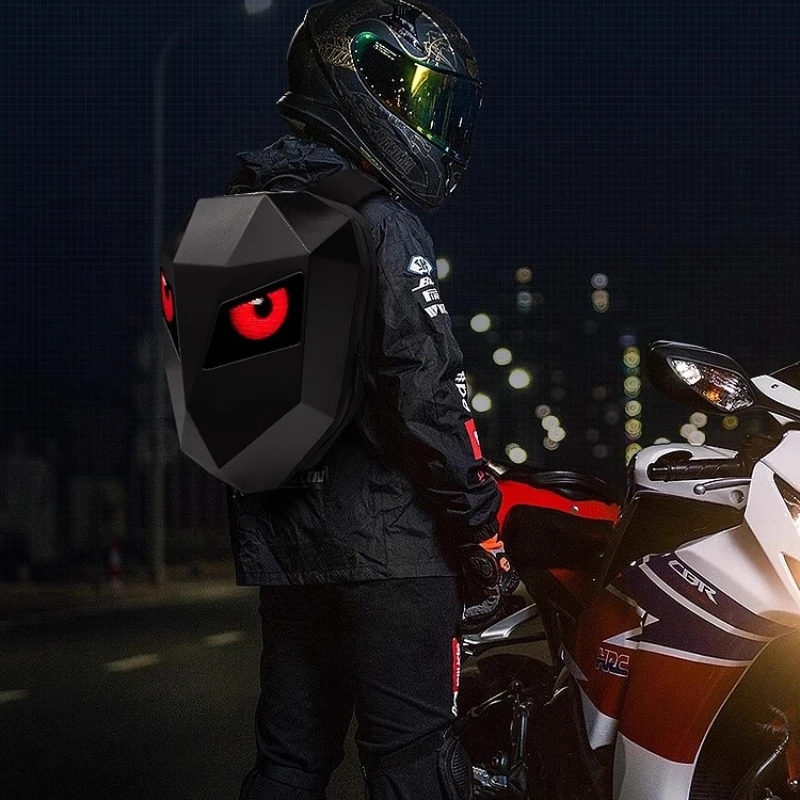 Knight Cycling Backpack with E - Motorcycle Helmet Backpack Waterproof Led recension och pris