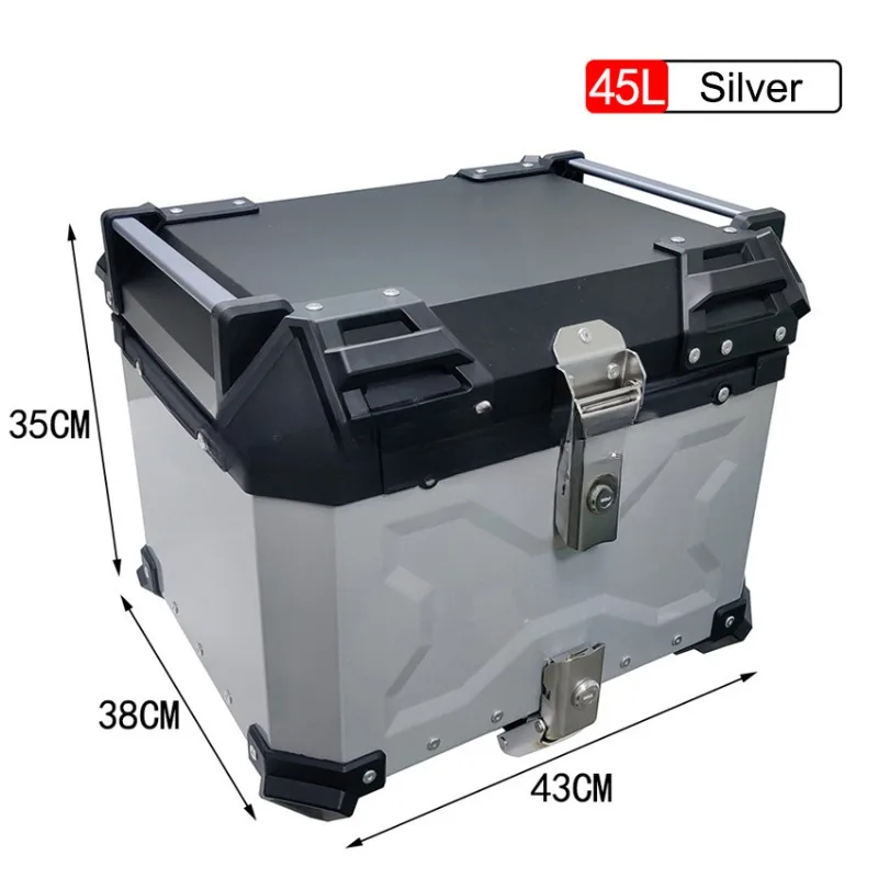 Motorcycle Rear Top Case Moto  - Aluminum Top Case Luggage Box 45L 55L recension och pris