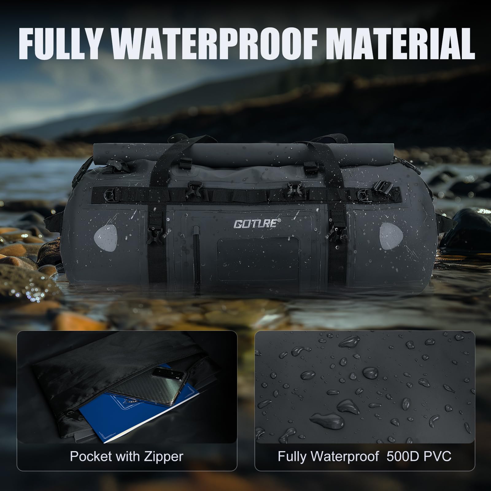 Goture Motorcycle Dry Bag Wate - Motorcycle Tail Bag Waterproof Roll Top recension och pris