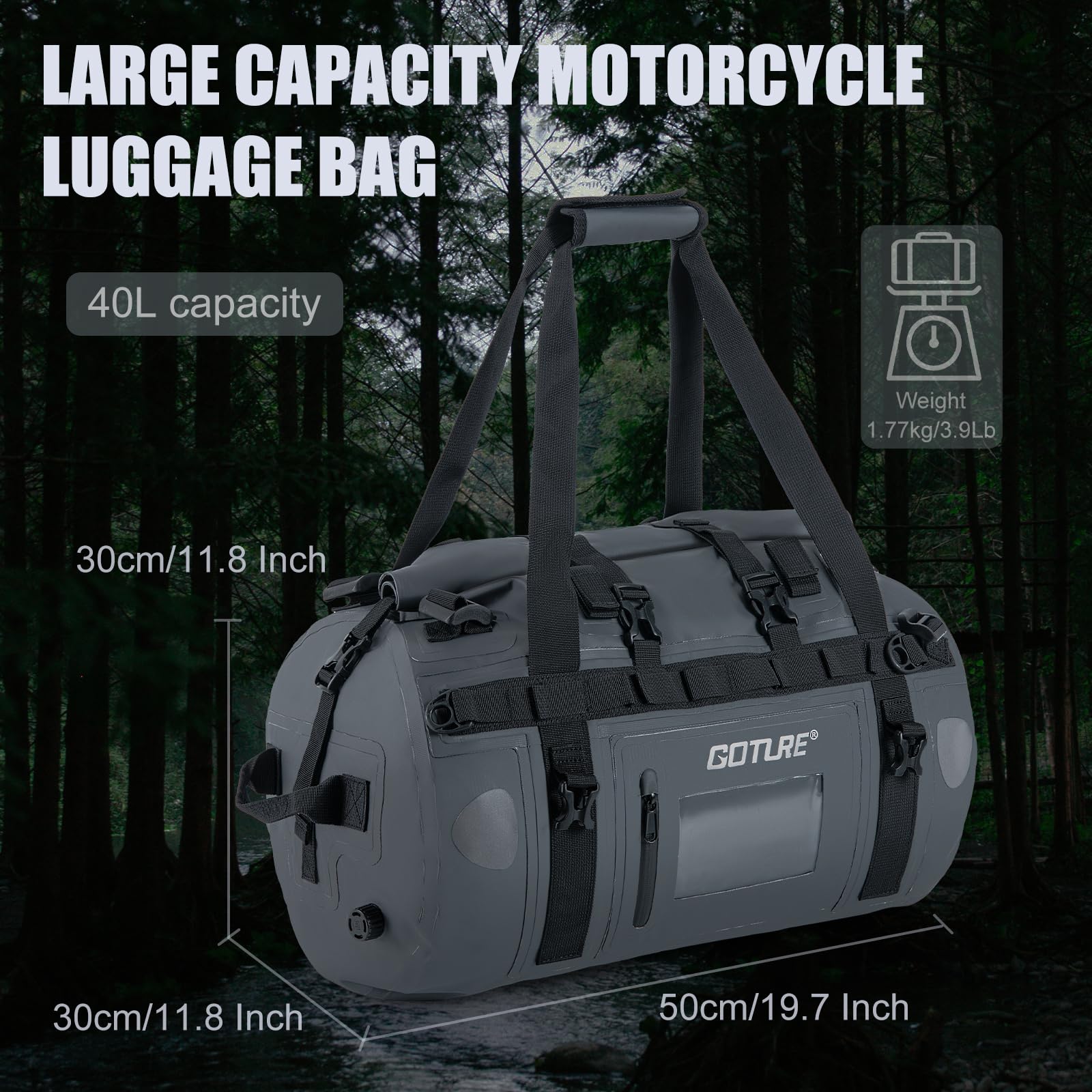 Goture Motorcycle Dry Bag Wate - Motorcycle Tail Bag Waterproof Roll Top recension och pris