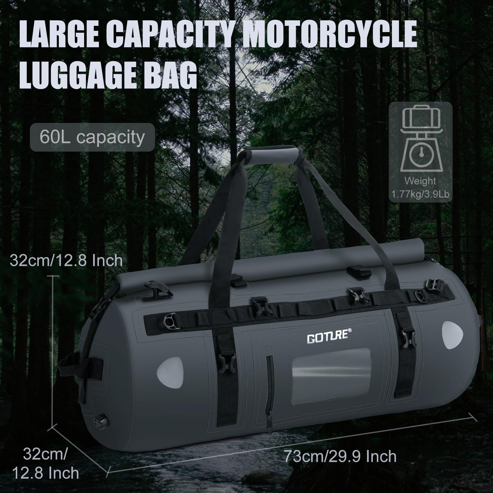 Goture Motorcycle Dry Bag Wate - Motorcycle Tail Bag Waterproof Roll Top recension och pris