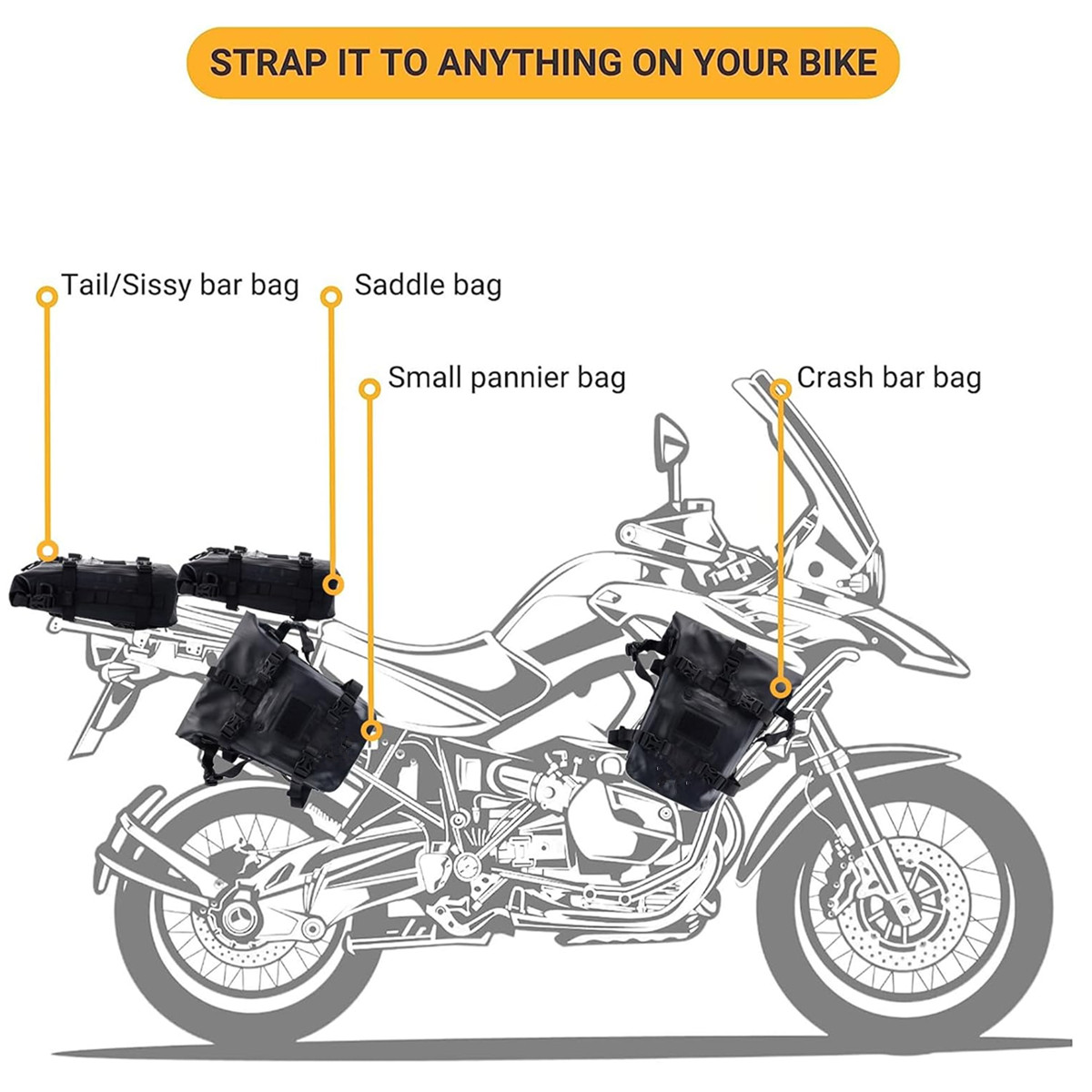 ADV Motorcycle Crash Bar Bag 8 - Motorcycle Crash Bar Waterproof Dry Bag recension och pris
