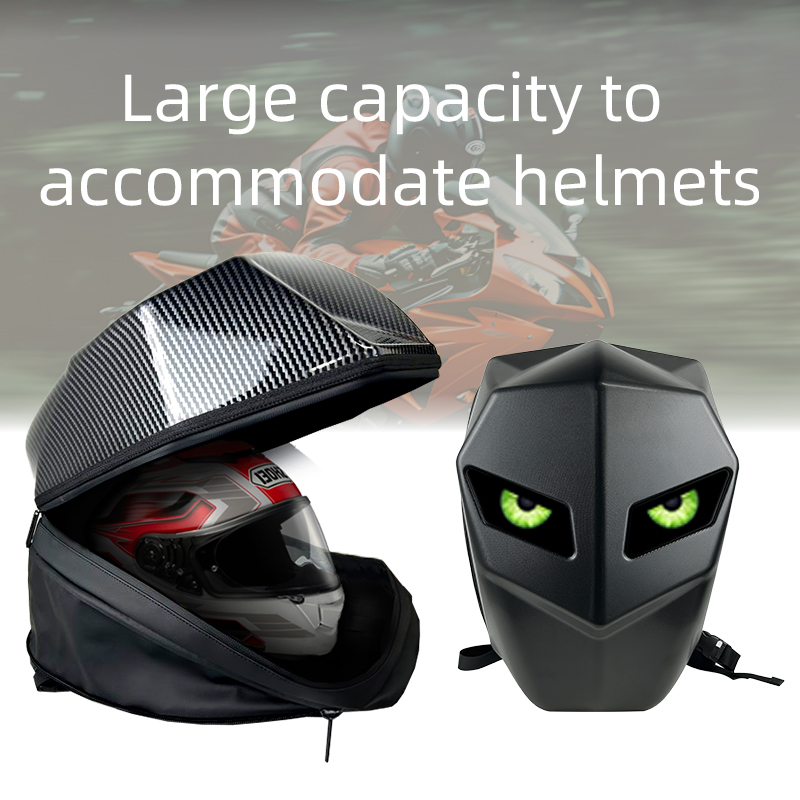 Motorcycle backpack with LED e - Motorcycle Helmet Backpack Waterproof Led recension och pris