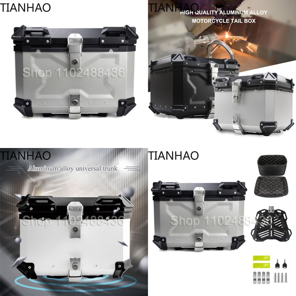 Universal Motorcycle Rear Trun - Aluminum Top Case Luggage Box 45L 55L recension och pris