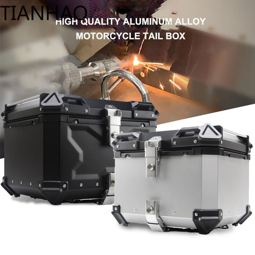 Universal Motorcycle Rear Trun - Aluminum Top Case Luggage Box 45L 55L recension och pris