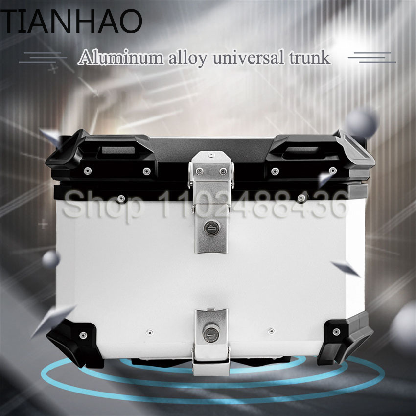 Universal Motorcycle Rear Trun - Aluminum Top Case Luggage Box 45L 55L recension och pris