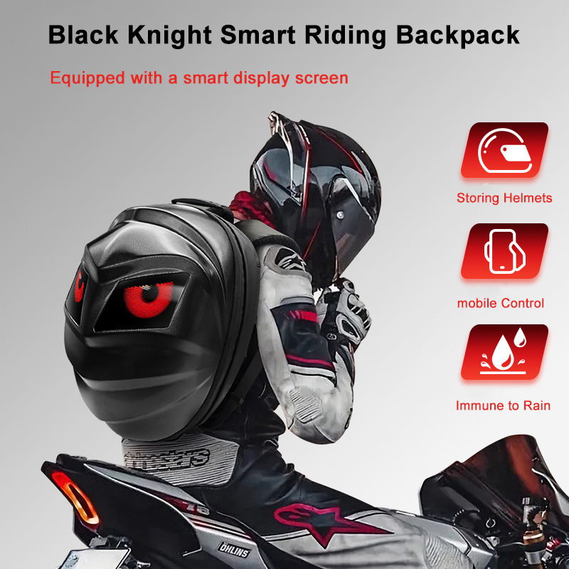 Best Quality Loy Black Knight  - Motorcycle Helmet Backpack Waterproof Led recension och pris