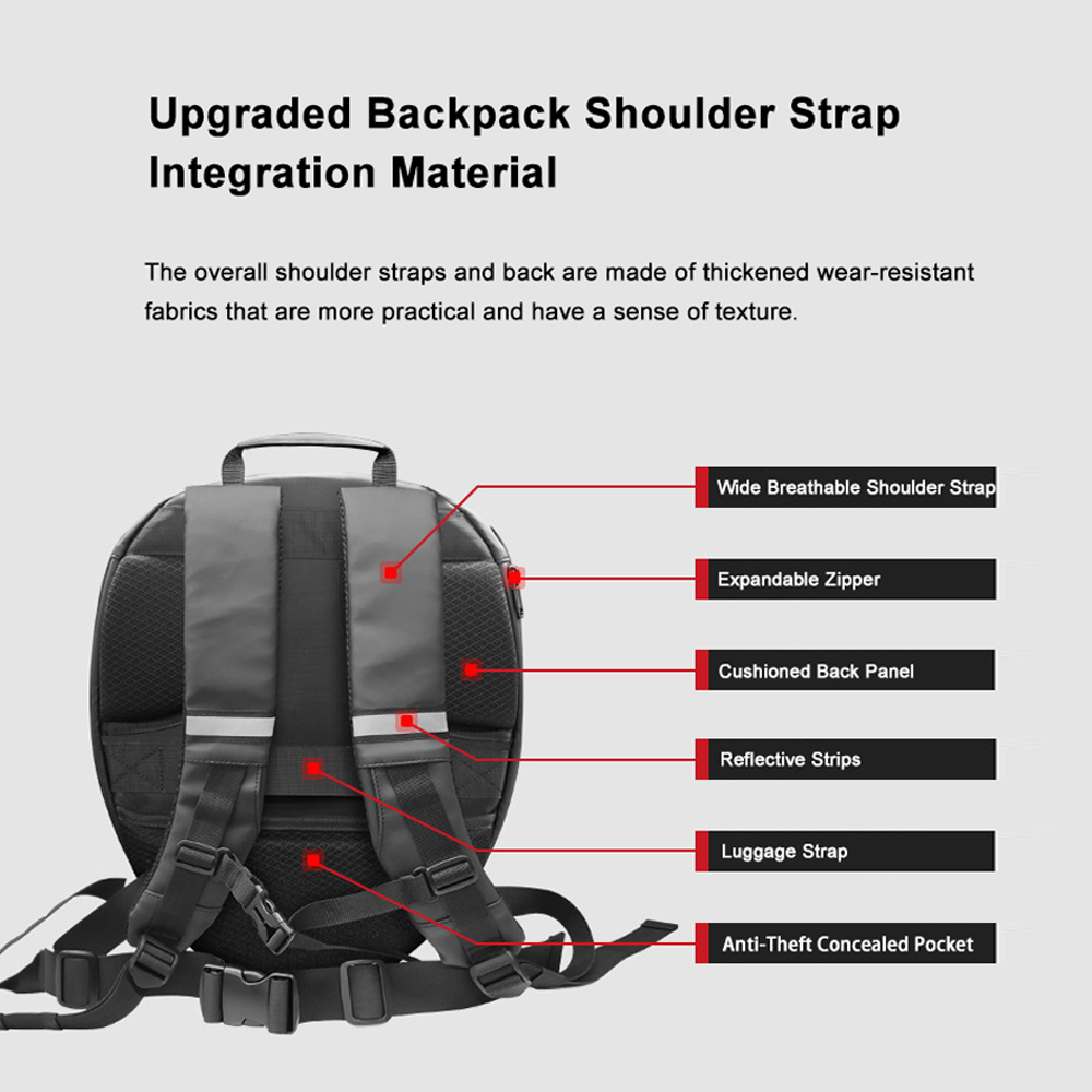 Best Quality Loy Black Knight  - Motorcycle Helmet Backpack Waterproof Led recension och pris